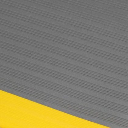 Šedo-žlutá gumová protiskluzová protiúnavová průmyslová rohož - 1830 x 90 x 0,9 cm