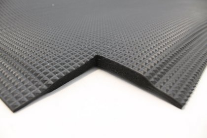 Černá gumová protiskluzová protiúnavová průmyslová rohož - 90 x 60 x 1 cm