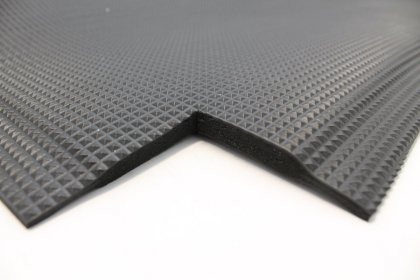 Černá gumová protiskluzová protiúnavová průmyslová rohož - 150 x 90 x 1 cm