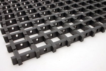 Černá olejivzdorná protiskluzová průmyslová univerzální rohož - 500 x 60 x 1,2 cm