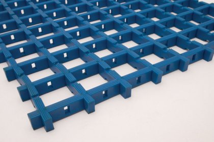 Modrá olejivzdorná protiskluzová průmyslová univerzální rohož - 500 x 60 x 1,2 cm