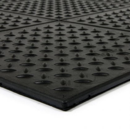 Gumová protiúnavová modulární rohož Diamond Plate Tile - 91 x 91 x 1,4 cm