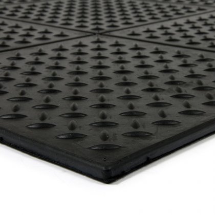 Gumová protiúnavová modulární rohož Diamond Plate Tile - 91 x 91 x 1,4 cm