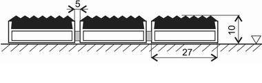 Černá gumová hliníková čistící venkovní vstupní rohož Alu Low - 100 x 100 x 1 cm