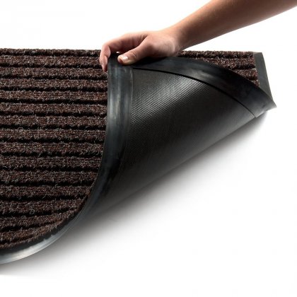 Černá textilní zátěžová čistící rohož Shakira - 70 x 100 x 1,6 cm