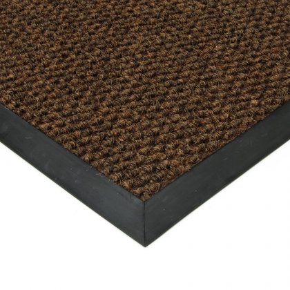 Hnědá textilní zátěžová vstupní čistící rohož Fiona - 90 x 130 x 1,1 cm