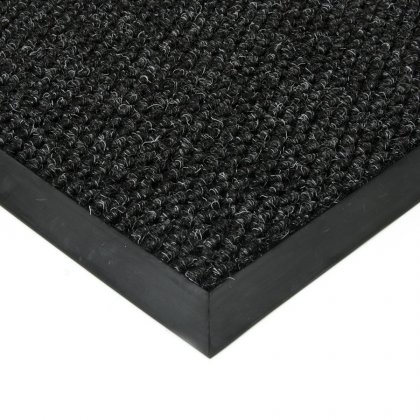 Černá textilní zátěžová vstupní čistící rohož Fiona - 150 x 150 x 1,1 cm