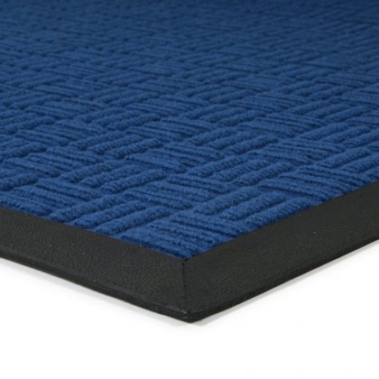 Modrá textilní gumová čistící vstupní rohož Criss Cross, FLOMA - délka 120 cm, šířka 180 cm a výška 0,8 cm