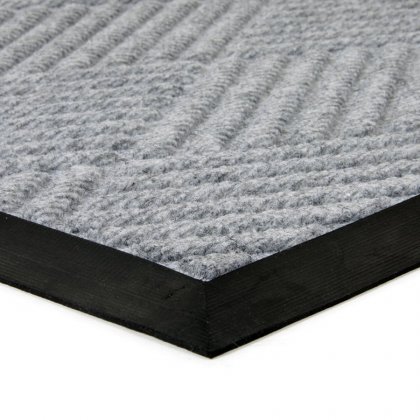 Šedá textilní gumová čistící vstupní rohož Crossing Lines, FLOMA - délka 45 cm, šířka 75 cm a výška 1 cm
