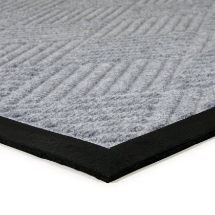 Šedá textilní gumová čistící vstupní rohož Crossing Lines, FLOMA - délka 90 cm, šířka 150 cm a výška 1 cm