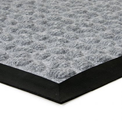 Šedá textilní gumová čistící vstupní rohož Rectangle - Deco, FLOMA - délka 45 cm, šířka 75 cm a výška 0,8 cm