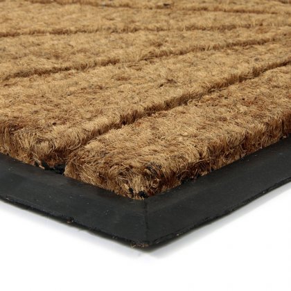 Kokosová čistící venkovní vstupní půlkruhová rohož Sun, FLOMA - délka 45 cm, šířka 75 cm a výška 2,2 cm