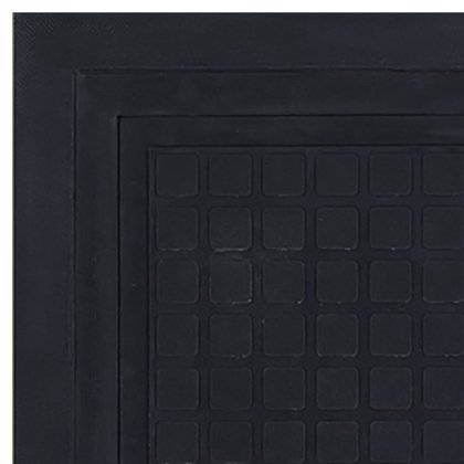 Černá podlahová protiúnavová modulární rohož (zakončení) - délka 101 cm, šířka 111 cm a výška 1,9 cm