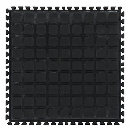 Černo-žlutá podlahová protiúnavová protiskluzová modulární rohož (roh) - délka 55 cm, šířka 55 cm a výška 2 cm