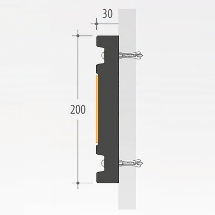 Pryžové nárazové svodidlo na ochranu stěn FLOXO - délka 300 cm, výška 20 cm a tloušťka 3 cm