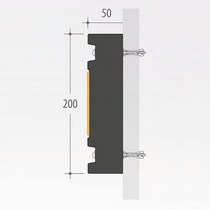 Pryžové nárazové svodidlo na ochranu stěn FLOXO - délka 300 cm, výška 20 cm a tloušťka 5 cm