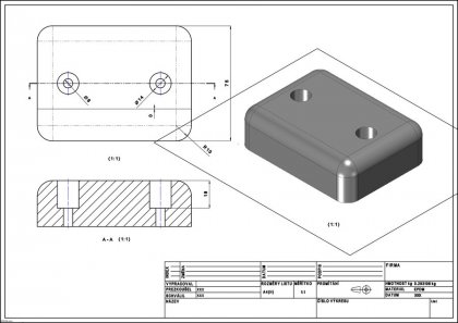 Černý pryžový doraz na rampu FLOXO - délka 10 cm, šířka 7,5 cm a tloušťka 3 cm