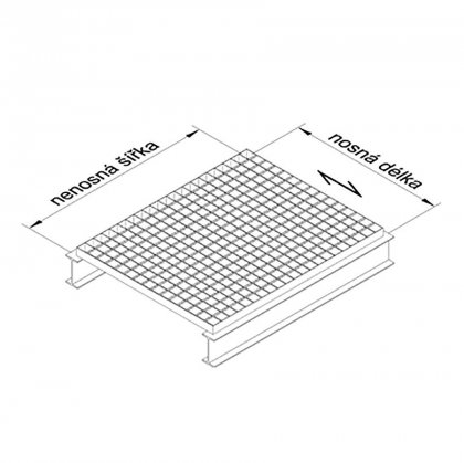 Ocelový pozinkovaný svařovaný podlahový rošt FLOMA - délka 60 cm, šířka 100 cm a výška 3 cm