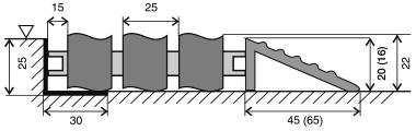 Hliníková gumová čistící venkovní vstupní rohož Alu Wave - 60 x 90 x 2,2 cm