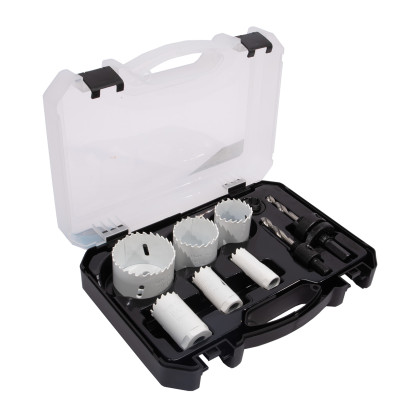 Sada vykružovacích bimetalových korunek 9 dílů | 19-57 mm, plastový box