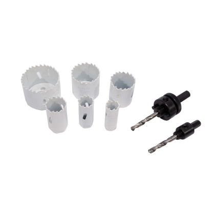 Sada vykružovacích bimetalových korunek 9 dílů | 19-57 mm, plastový box