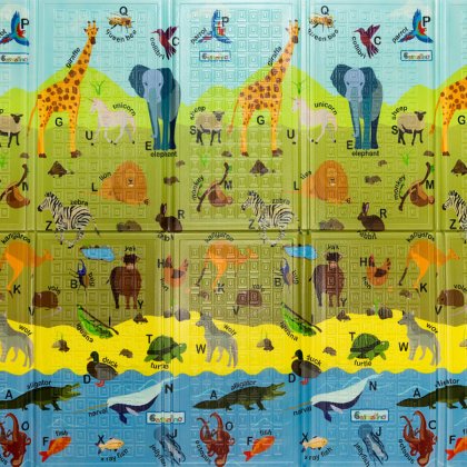 Dětská hrací pěnová skládací podložka ABC Animals, Casmatino - 200 x 140 x 1 cm