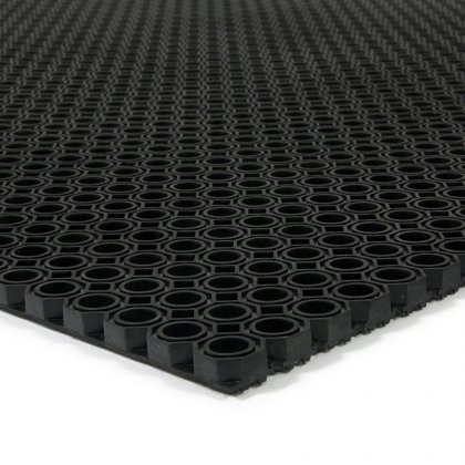 Černá gumová čistící venkovní vstupní rohož Octomat Mini - 100 x 75 x 1,25 cm