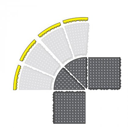 Černá gumová modulární průmyslová rohož Skywalker HD - délka 91 cm, šířka 91 cm a výška 1,3 cm