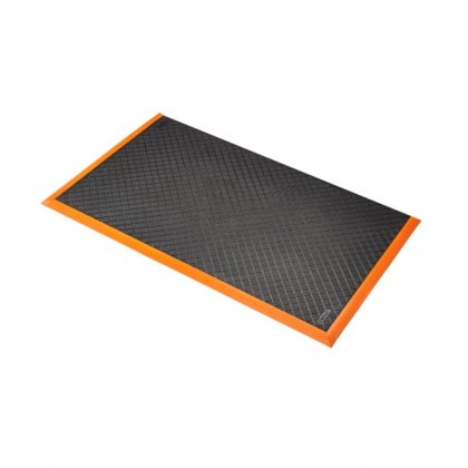 Černo-oranžová olejivzdorná průmyslová extra odolná rohož Safety Stance Solid - 102 x 66 x 2,0 cm