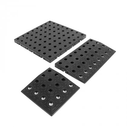 Černá plastová modulární dlaždice AT-STD, AvaTile - 25 x 25 x 1,6 cm