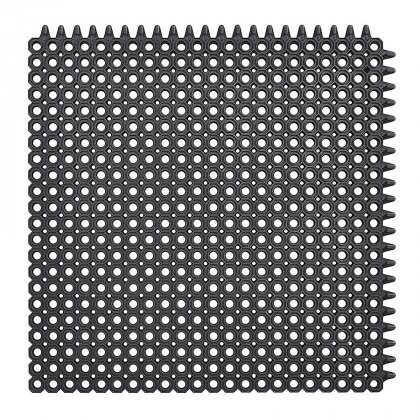 Černá gumová vstupní čistící modulární rohož Master Flex, D12, Nitrile FR - 50 x 50 x 1,2 cm