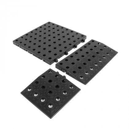 Černá plastová modulární dlaždice AT-HRD, AvaTile - 25 x 25 x 1,6 cm