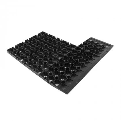 Černý plastový nájezd AT-STD, AvaTile - 25 x 13,7 x 1,6 cm