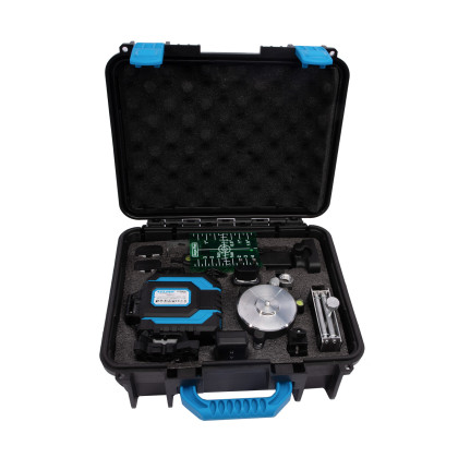 Laser samonivelační křížový 360° / 4D + příslušenství | zelený paprsek