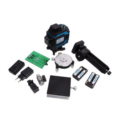 Laser samonivelační křížový 360° / 4D + příslušenství | zelený paprsek