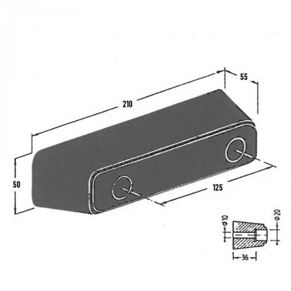 Gumový doraz na kamion T5060, FLOXO - 21 x 5 x 5,5 cm