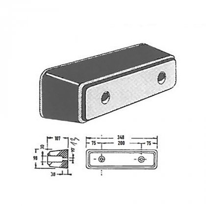 Gumový doraz na kamion T5030, FLOXO - 34,8 x 9,8 x 10,7 cm