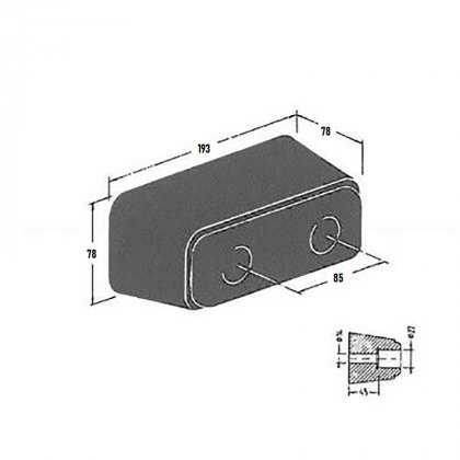 Gumový doraz na kamion T5070, FLOXO - 19,3 x 7,8 x 7,8 cm