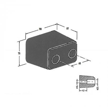 Gumový doraz na kamion T5080, FLOXO - 11,8 x 7,5 x 8,7 cm