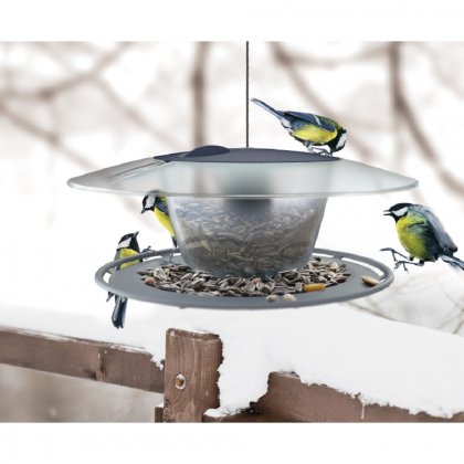 Krmítko pro ptáky BIRDYFEED ROUND šedý kámen 29,4cm