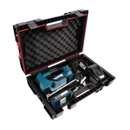 Aku přímočará pila bezuhlíková 18 V + baterie 2.0 Ah + nabíječka 2.4 A + pilové plátky + box