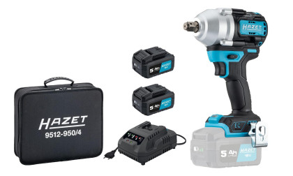 Aku rázový utahovák 950 Nm, 1,2", 2 akumulátory + rychlonabíječka, Hazet