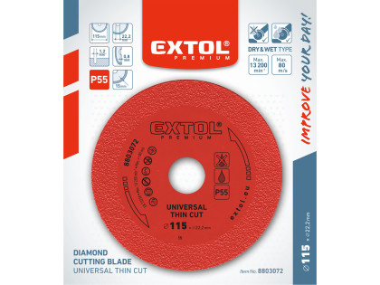 Kotouč diamantový řezný EXTRA tenký, 115x22,2x1,2mm