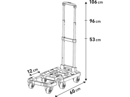 Vozík skládací, nosnost až 200kg/6koleček