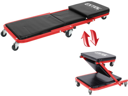 Lehátko/sedák 2v1, montážní pojízdné, rozloženo 91x41x12cm, až 150/120kg