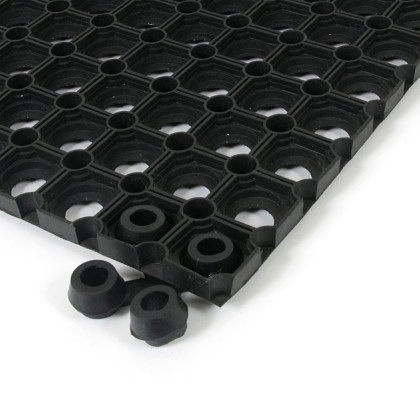 Gumová čisticí venkovní vstupní rohož na hrubé nečistoty FLOMA OctoMat - 60 x 80 x 2,2 cm