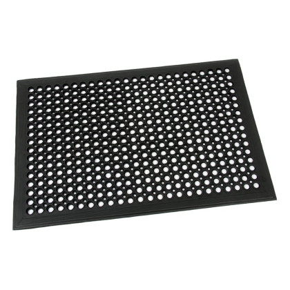 Gumová venkovní vstupní rohož s obvodovou hranou FLOMA Dirt Catcher - 90 x 90 x 1,4 cm