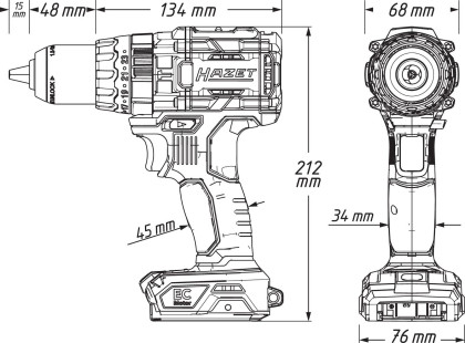 Aku příklepová vrtačka, 18 V, Hazet 9530-11 - HA272730