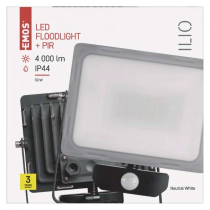 LED reflektor ILIO s pohybovým čidlem, 50W, IP54