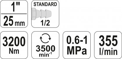 Rázový utahovák pneumatický 1" 3200 Nm